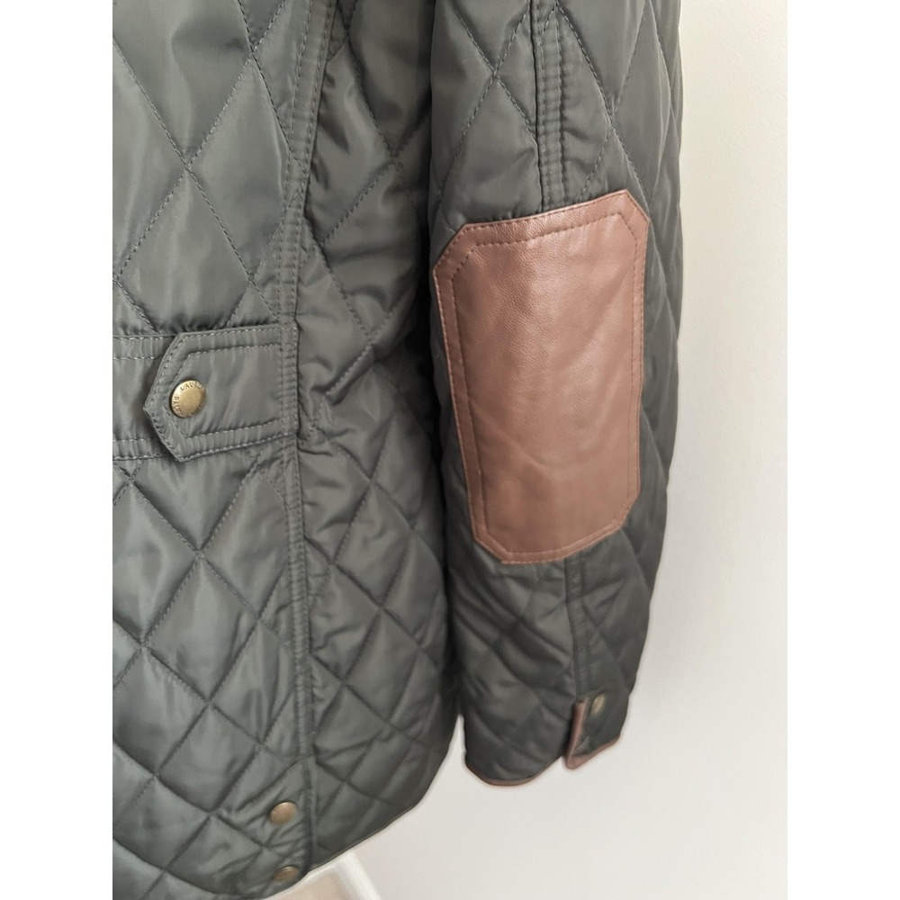 Lauren Ralph Lauren Jacket Womens Small Green Quilted Equestrian Barn Coat - Picture 10 of 12